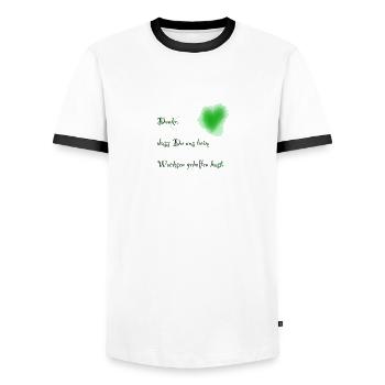 Danke, dass du uns beim Wachsen geholfen hast - Männer Kontrast-T-Shirt - Weiß/Schwarz - Vorne - AI Model Female 172 light (172cm) & AI Model Male 178 dark (178cm)