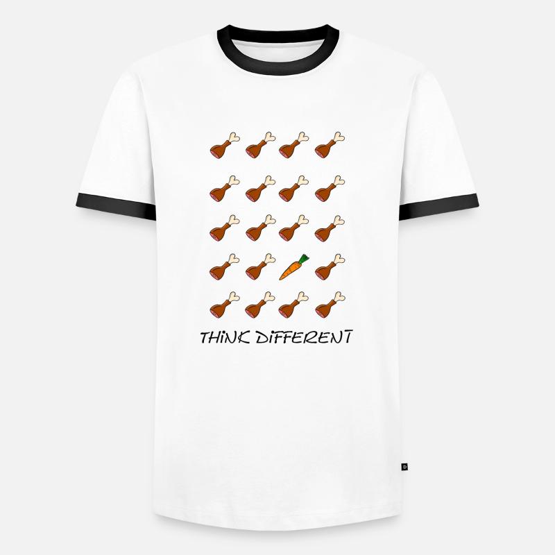 Think different - Männer Kontrast-T-Shirt - Weiß/Schwarz