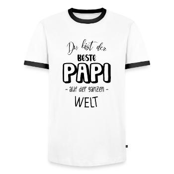Du bist der beste PAPI auf der ganzen Welt - Männer Kontrast-T-Shirt - Weiß/Schwarz - Vorne - AI Model Female 172 light (172cm) & AI Model Male 178 dark (178cm)