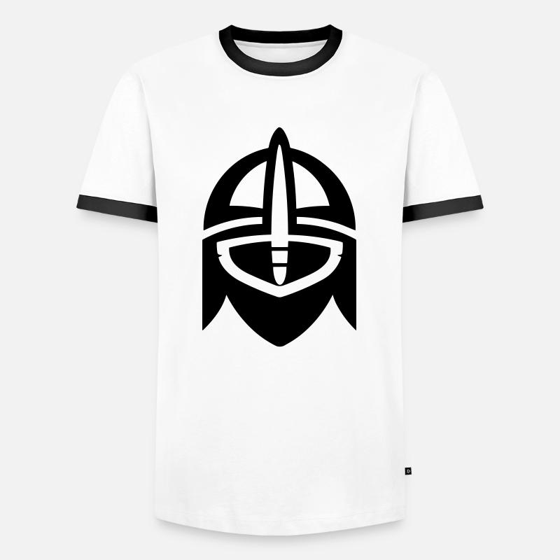 Wikingerhelm Krieger - Männer Kontrast-T-Shirt - Weiß/Schwarz