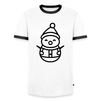 Snowman - Men's Ringer Shirt - white/black - Front - AI Model Female 172 light (172cm) & AI Model Male 178 dark (178cm)