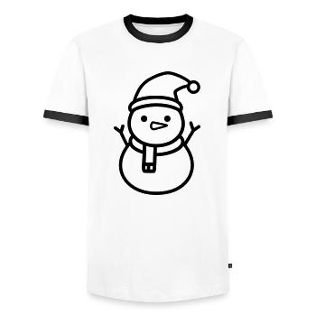Snowman - Men's Ringer Shirt - white/black - Front - AI Model Female 172 light (172cm) & AI Model Male 178 dark (178cm)