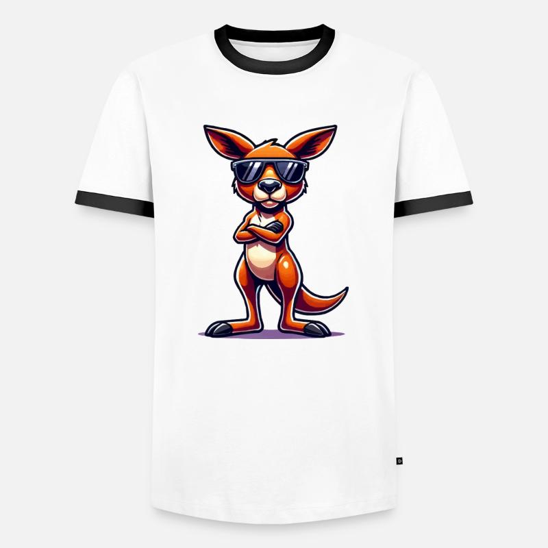 Kangaroo Comic - Men's Ringer Shirt - white/black