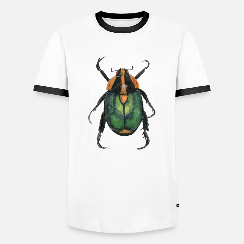 Kaefer2 - Männer Kontrast-T-Shirt - Weiß/Schwarz