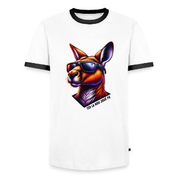tèr la nou joué pa - T-shirt contrasté Homme - blanc/noir - Devant - AI Model Female 172 light (172cm) & AI Model Male 178 dark (178cm)