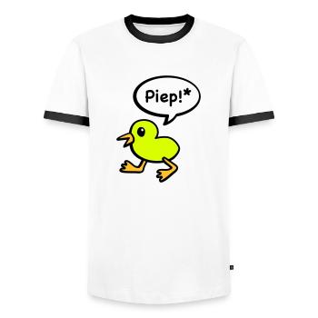 bip oiseau - T-shirt contrasté Homme - blanc/noir - Devant - AI Model Female 172 light (172cm) & AI Model Male 178 dark (178cm)