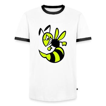Wespe - Männer Kontrast-T-Shirt - Weiß/Schwarz - Vorne - AI Model Female 172 light (172cm) & AI Model Male 178 dark (178cm)