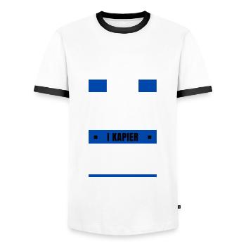 Mann nix kapieren - bayerischer Spruch - Männer Kontrast-T-Shirt - Weiß/Schwarz - Vorne - AI Model Female 172 light (172cm) & AI Model Male 178 dark (178cm)