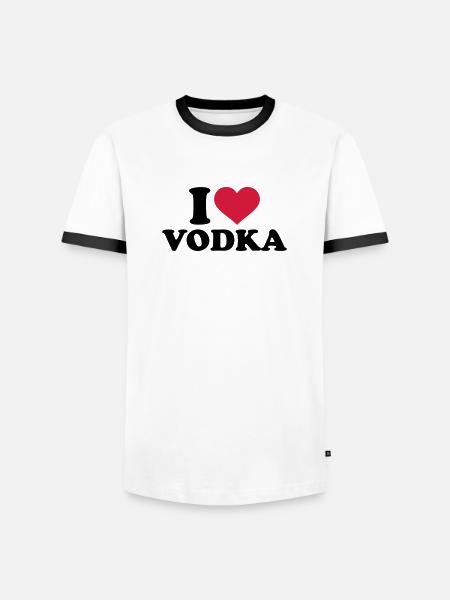 Wodka - Männer Kontrast-T-Shirt - Weiß/Schwarz
