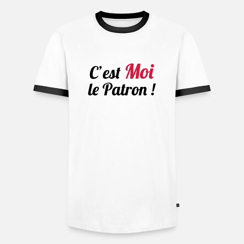c'est MOI le Patron ! - Men's Ringer Shirt - white/black