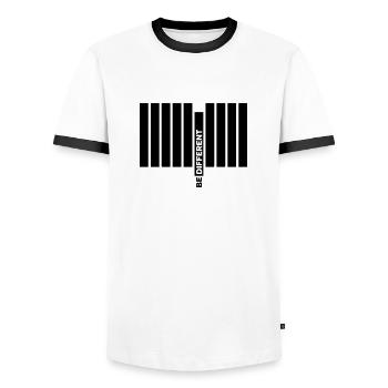 Be Different - T-shirt contrasté Homme - blanc/noir - Devant - AI Model Female 172 light (172cm) & AI Model Male 178 dark (178cm)