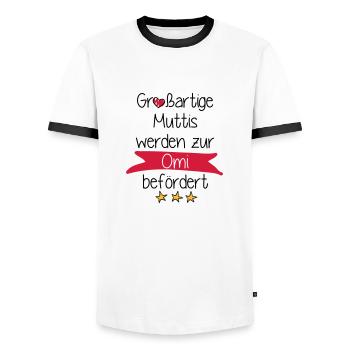 Großartige Muttis - Männer Kontrast-T-Shirt - Weiß/Schwarz - Vorne - AI Model Female 172 light (172cm) & AI Model Male 178 dark (178cm)