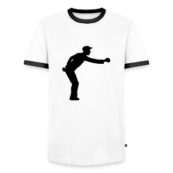 BOULES - Men's Ringer Shirt - white/black - Front - AI Model Female 172 light (172cm) & AI Model Male 178 dark (178cm)