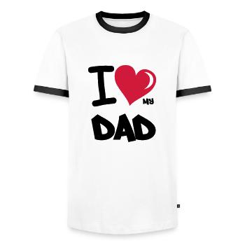 i_love_my_dad - Männer Kontrast-T-Shirt - Weiß/Schwarz - Vorne - AI Model Female 172 light (172cm) & AI Model Male 178 dark (178cm)
