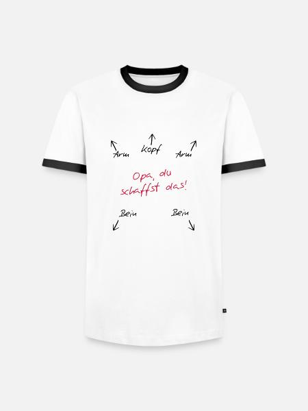 Opa du schaffst das - Männer Kontrast-T-Shirt - Weiß/Schwarz