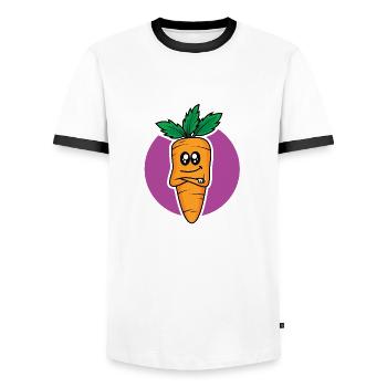 Chef Möhre - Männer Kontrast-T-Shirt - Weiß/Schwarz - Vorne - AI Model Female 172 light (172cm) & AI Model Male 178 dark (178cm)