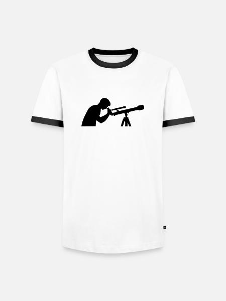 Telescope - Men's Ringer Shirt - white/black