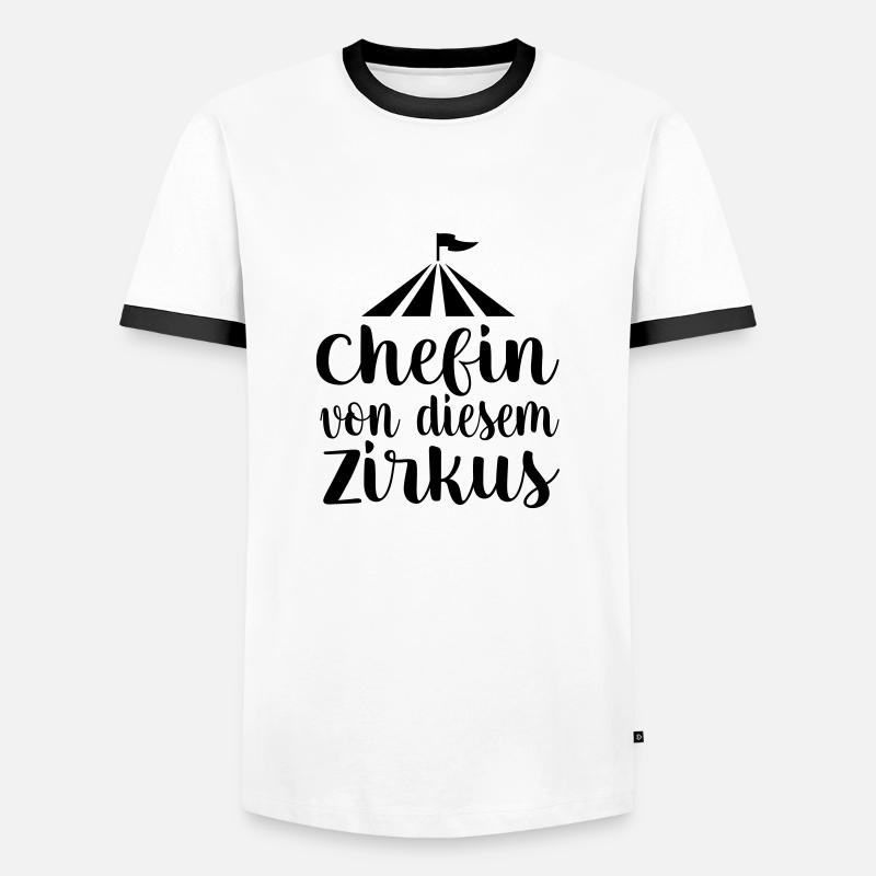 Chefin - Männer Kontrast-T-Shirt - Weiß/Schwarz