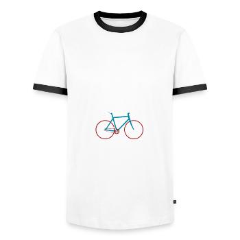 Alter Mann Mit Fahrrad - Männer Kontrast-T-Shirt - Weiß/Schwarz - Vorne - AI Model Female 172 light (172cm) & AI Model Male 178 dark (178cm)