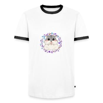 hamster - T-shirt contrasté Homme - blanc/noir - Devant - AI Model Female 172 light (172cm) & AI Model Male 178 dark (178cm)