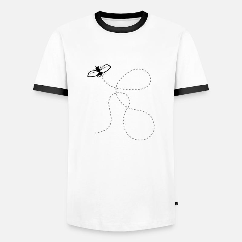 Fly Dashed Line - Men's Ringer Shirt - white/black