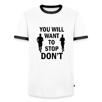 Fußball Football - T-shirt contrasté Homme - blanc/noir - Devant - AI Model Female 172 light (172cm) & AI Model Male 178 dark (178cm)