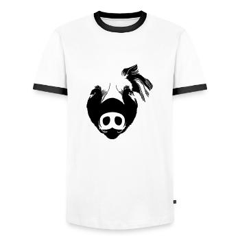 Pig Pigs Pigs Animal Animals Vector 1 - Men's Ringer Shirt - white/black - Front - AI Model Female 172 light (172cm) & AI Model Male 178 dark (178cm)