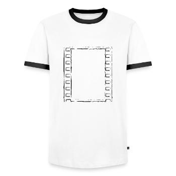 Filmstrip Frame - Men's Ringer Shirt - white/black - Front - AI Model Female 172 light (172cm) & AI Model Male 178 dark (178cm)