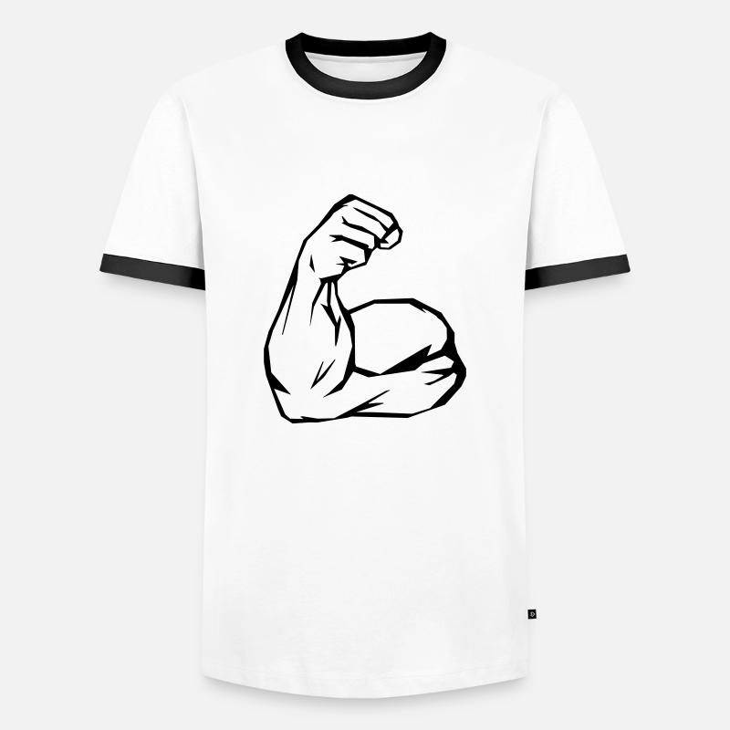 biceps - Men's Ringer Shirt - white/black