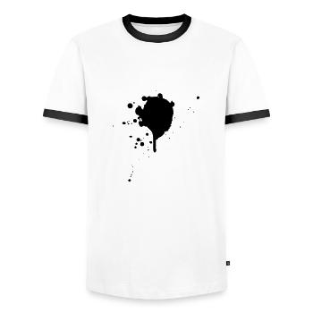 Splashes of color - Men's Ringer Shirt - white/black - Front - AI Model Female 172 light (172cm) & AI Model Male 178 dark (178cm)