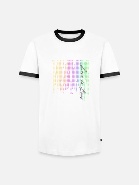 love is love,LGBT,Regenbogen,bunt,Punkte - Männer Kontrast-T-Shirt - Weiß/Schwarz