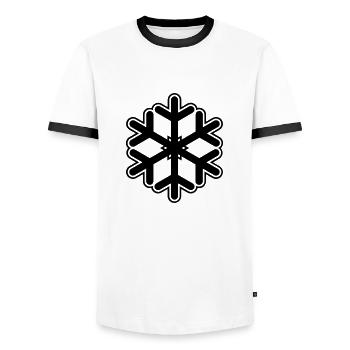 Neige flocon de neige - T-shirt contrasté Homme - blanc/noir - Devant - AI Model Female 172 light (172cm) & AI Model Male 178 dark (178cm)