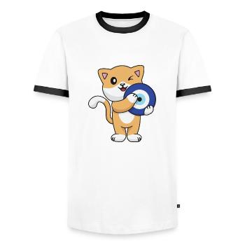 Nazar - Männer Kontrast-T-Shirt - Weiß/Schwarz - Vorne - AI Model Female 172 light (172cm) & AI Model Male 178 dark (178cm)