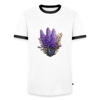 Lavender - Men's Ringer Shirt - white/black - Front - AI Model Female 172 light (172cm) & AI Model Male 178 dark (178cm)