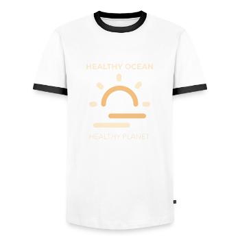 Meeresschutz - Männer Kontrast-T-Shirt - Weiß/Schwarz - Vorne - AI Model Female 172 light (172cm) & AI Model Male 178 dark (178cm)