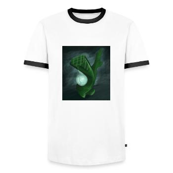 Abstrakte Skulptur - Männer Kontrast-T-Shirt - Weiß/Schwarz - Vorne - AI Model Female 172 light (172cm) & AI Model Male 178 dark (178cm)