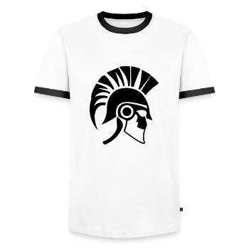 Sparta Spartan Warrior - Men's Ringer Shirt - white/black - Front - AI Model Female 172 light (172cm) & AI Model Male 178 dark (178cm)