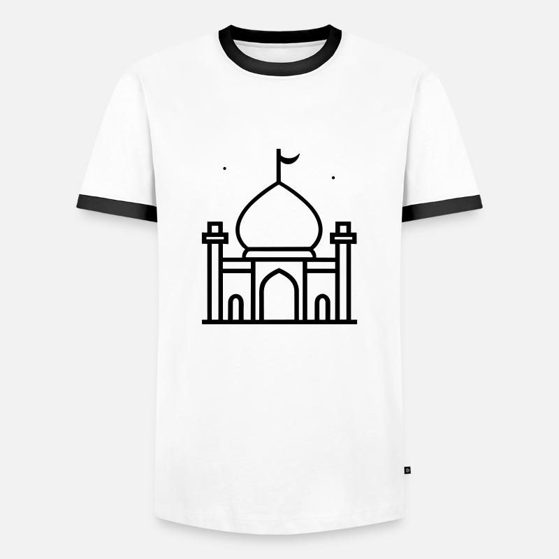 Moschee - Männer Kontrast-T-Shirt - Weiß/Schwarz