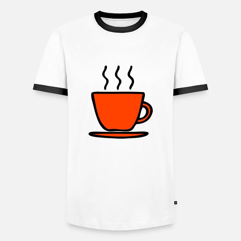 Tasse - Männer Kontrast-T-Shirt - Weiß/Schwarz