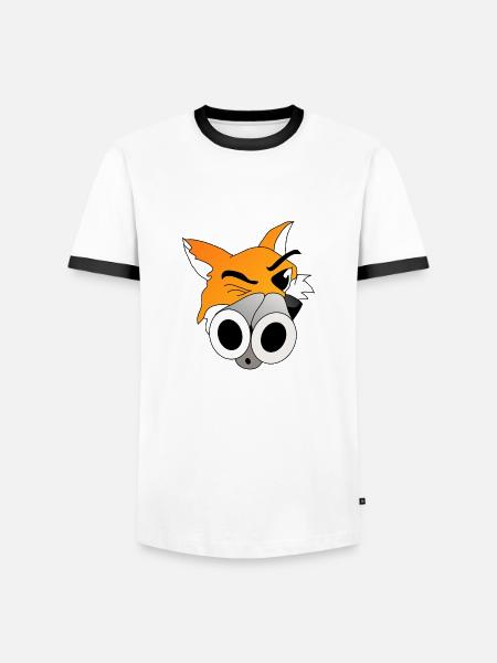 Schützenhaus Lichtenau Fox - Männer Kontrast-T-Shirt - Weiß/Schwarz