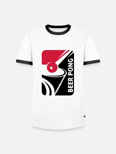 BEER PONG PRO TRINKSPIEL - Männer Kontrast-T-Shirt - Weiß/Schwarz