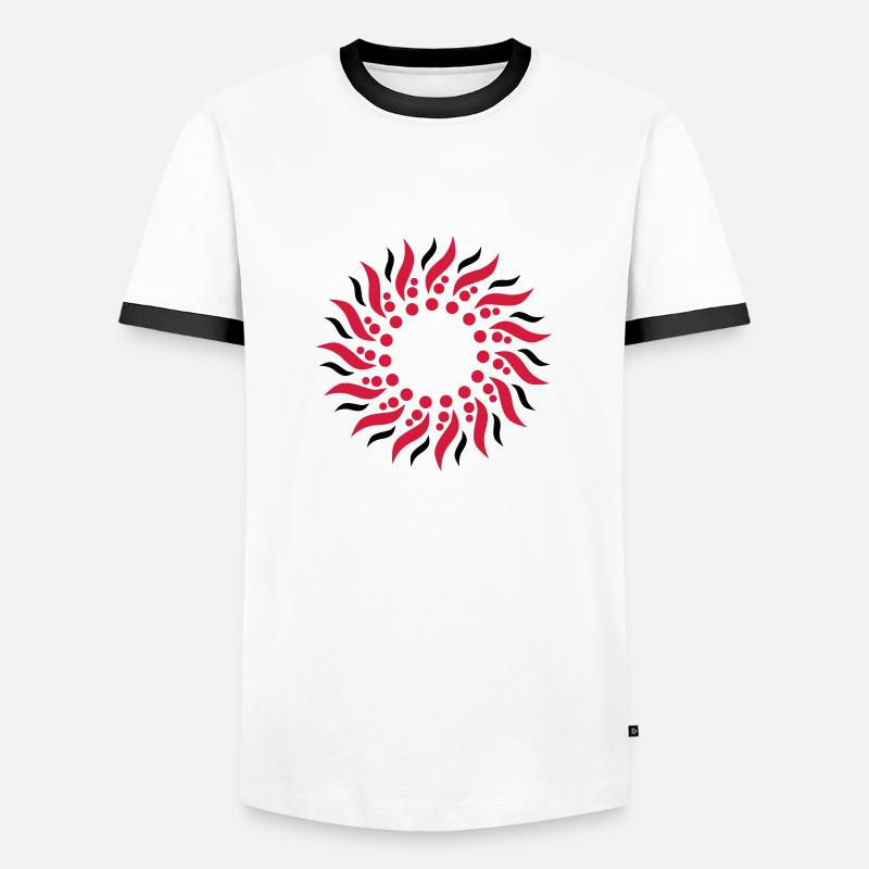 Psychedelic sun - Männer Kontrast-T-Shirt - Weiß/Schwarz