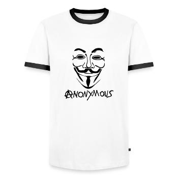 Anarchie-Logo anonymen Maske Maske - Männer Kontrast-T-Shirt - Weiß/Schwarz - Vorne - AI Model Female 172 light (172cm) & AI Model Male 178 dark (178cm)