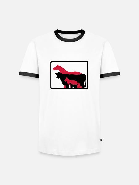 karriere_tierarzt - Männer Kontrast-T-Shirt - Weiß/Schwarz