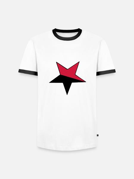 Etoile anarchiste - T-shirt contrasté Homme - blanc/noir