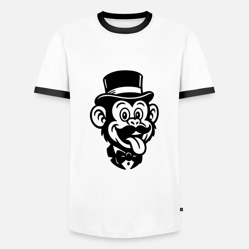 Monkey Groom Comic - Men's Ringer Shirt - white/black