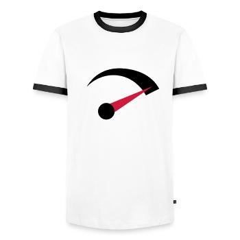 gas_geben - T-shirt contrasté Homme - blanc/noir - Devant - AI Model Female 172 light (172cm) & AI Model Male 178 dark (178cm)