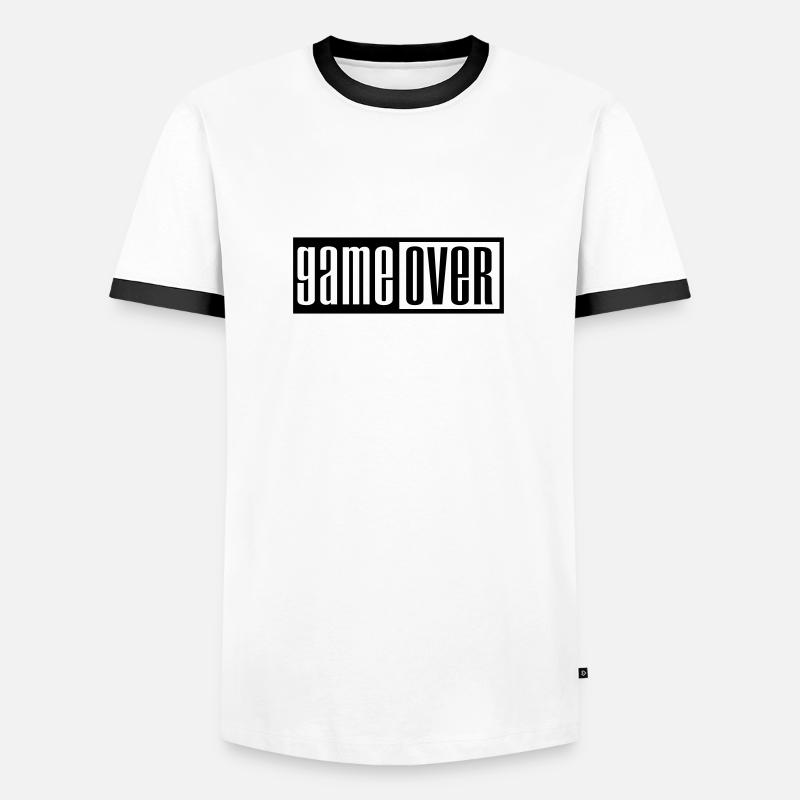game over outline - Men's Ringer Shirt - white/black