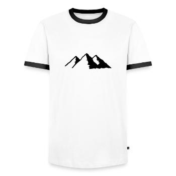 mountain - Men's Ringer Shirt - white/black - Front - AI Model Female 172 light (172cm) & AI Model Male 178 dark (178cm)