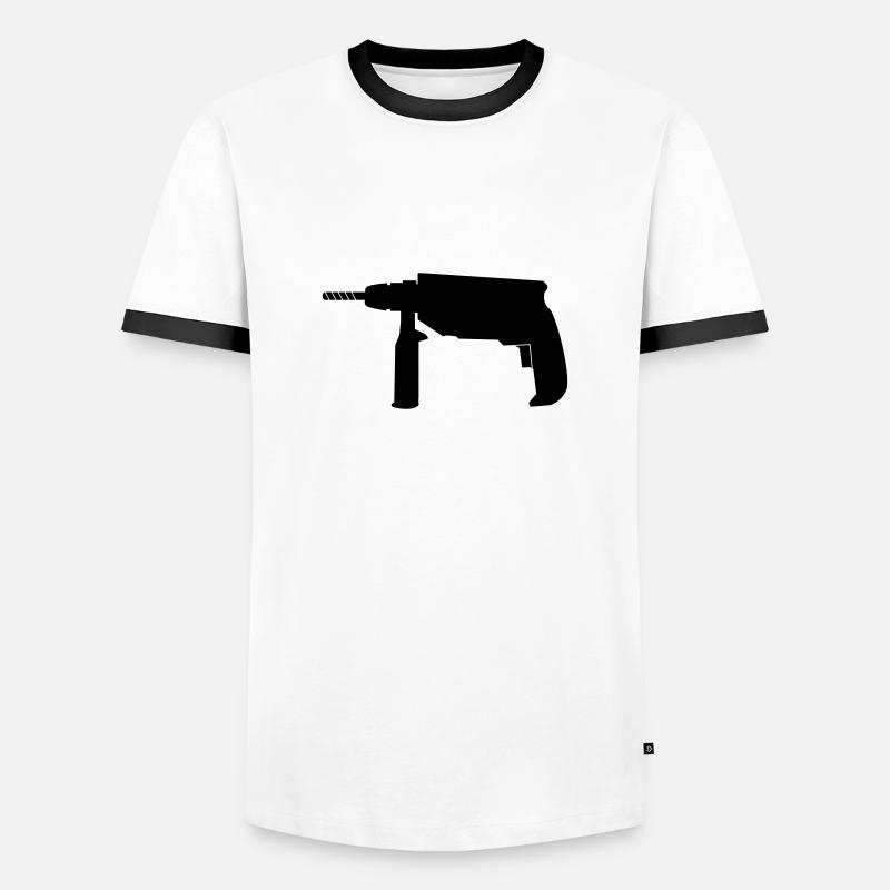 bohrer - Männer Kontrast-T-Shirt - Weiß/Schwarz